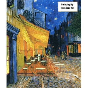 Paint By Number DIY kit Caf\u00e9 Terrace at Night DIY kit Adult Arts And Crafts Unique Gift Home Decor With & Without Frame Paint By Numbers