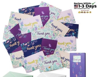 Thank You Cards, Thank You Cards Bulk, Assorted Thank You Cards with Envelopes, 20 Different Designs Box Fun Cute Thank You Cards, You Notes