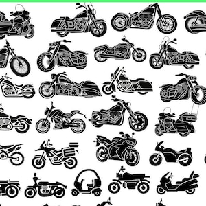 Motorcycle Svg Biker Svg Chopper Svg Harley Svg Motor Bike Svg Motorcycle Motorbike Clipart For Cricut Silhouette Clipart Bundle Png File image 1