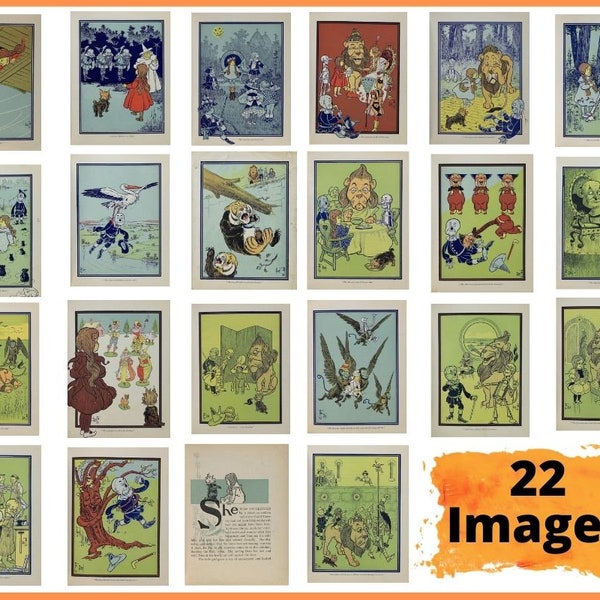 The Wizard of Oz Jpg W W Denslow, Dorothy jpg, Toto jpg, Wonderful Wizard of Oz Jpg Fairy Tails Book Illustrations, Old Clip Art Collection