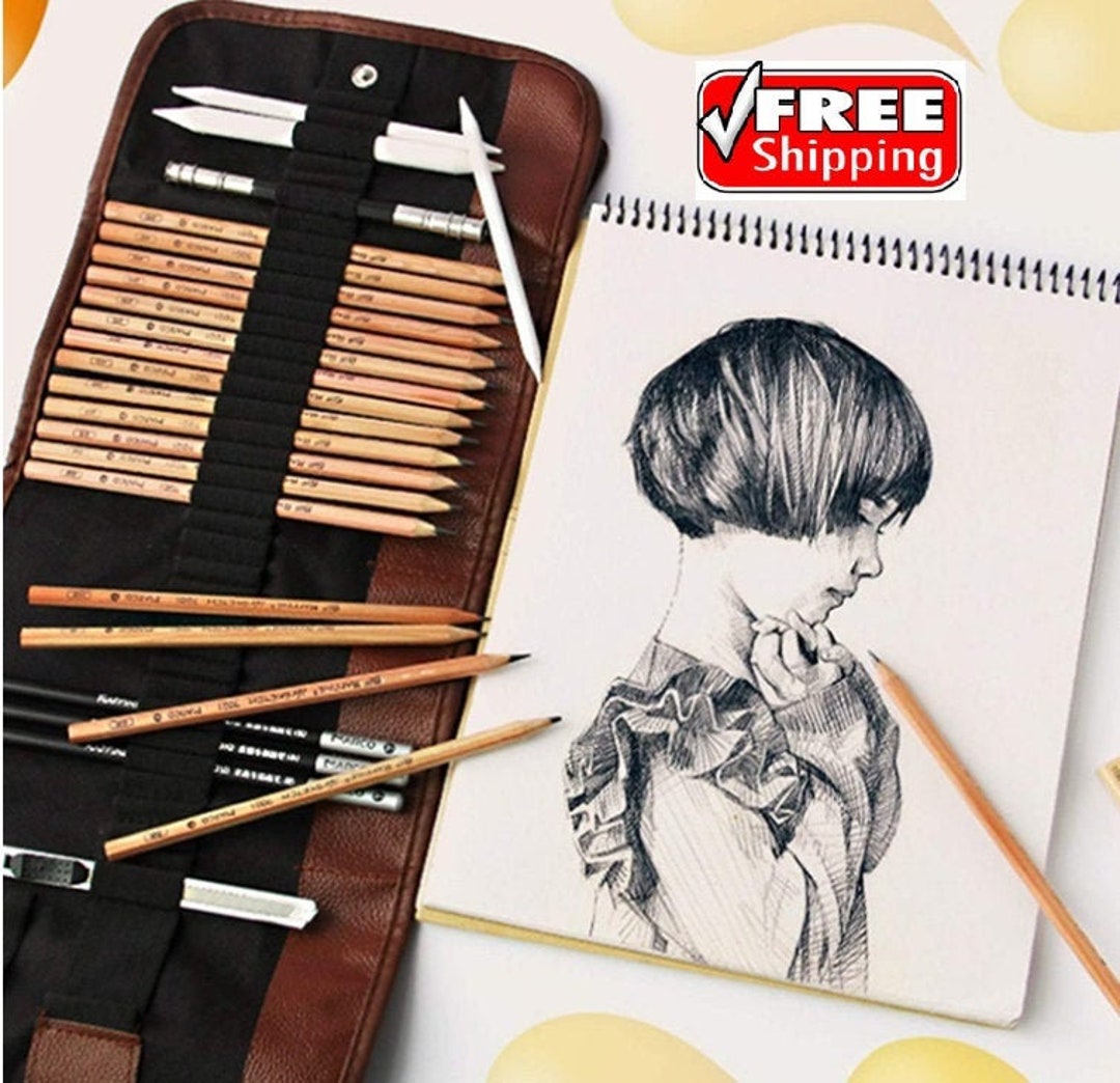 29pcs Drawing Sketch Set Charcoal Pencil Eraser Art Craft Painting Sketching  Kit Artist's Pencils Earser Drawing Supplies