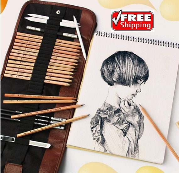 29 Pcs Professional Drawing Pencil Kit Set Sketch Pencil Set