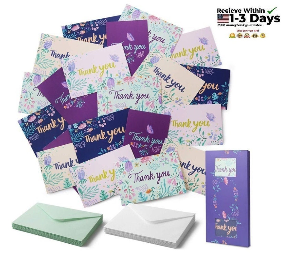 Thank You Cards, Thank You Cards Bulk, Assorted Thank You Cards With