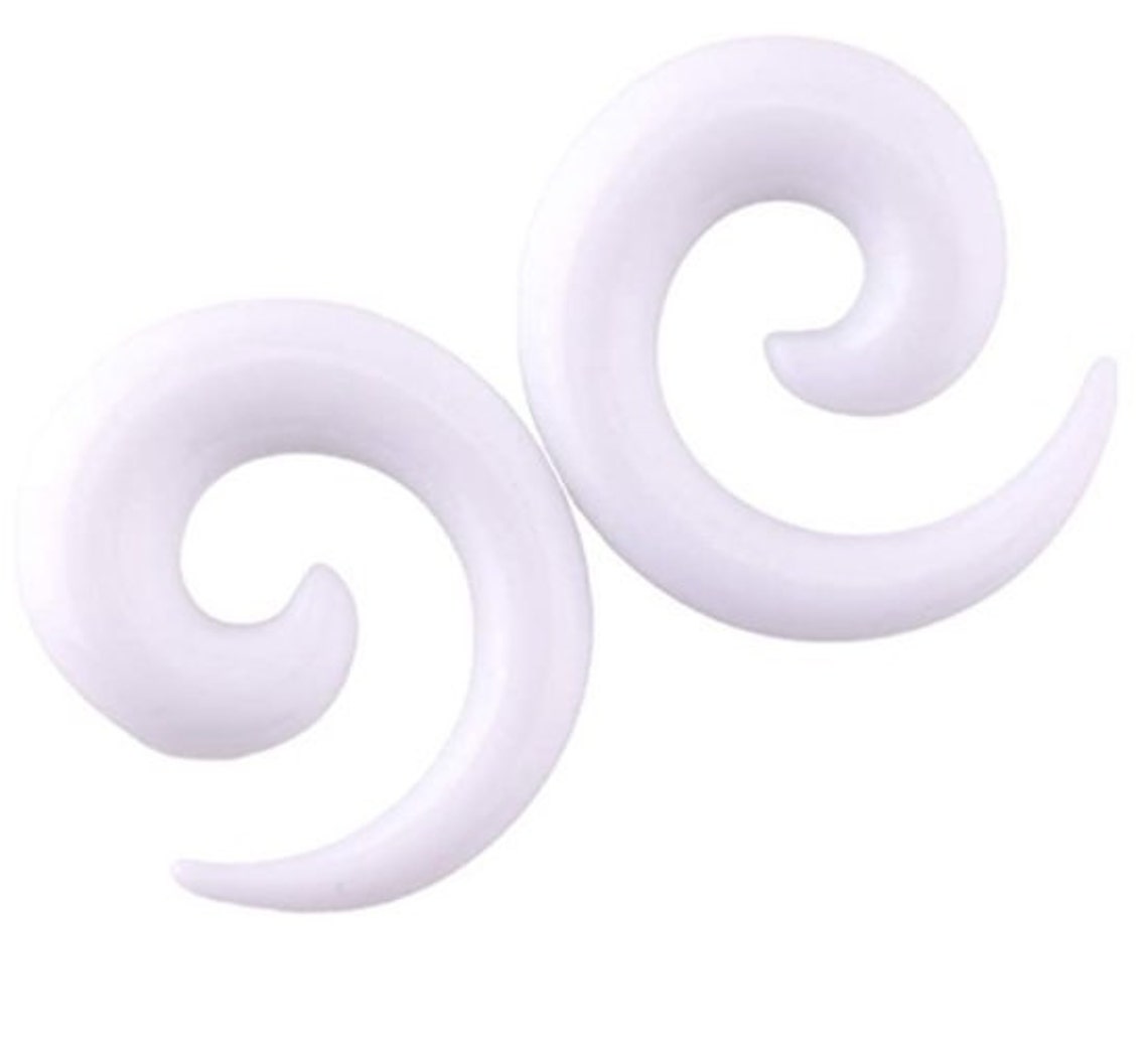 White Ear Gauging Kit Spiral Tapers Gauge with Plugs Spiral Etsy