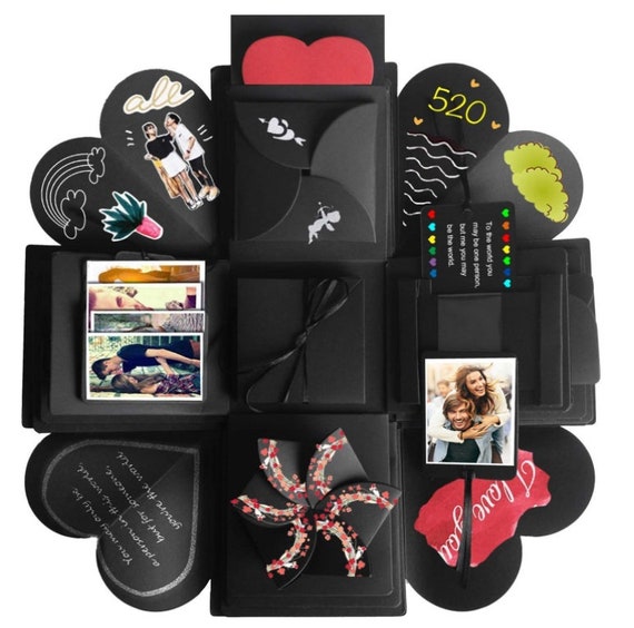 Explosion Gift Box 5 Layers DIY Photo Album Anniversary Exploding Gift Box  for Boyfriend Husband Birthday Gift 