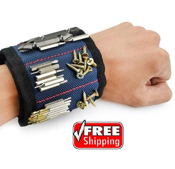 Magnetic Wristband DIY Tool Belt Mechanic Screw Storage Carpenter Gift Tool  Kit Work Belt DIY Crafts Holds Screws Nails Drill Bit for Him 