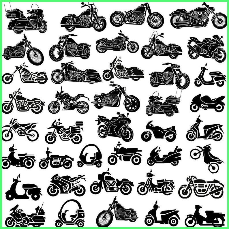 Motorcycle Svg Biker Svg Chopper Svg Harley Svg Motor Bike Svg Motorcycle Motorbike Clipart For Cricut Silhouette Clipart Bundle Png File image 5