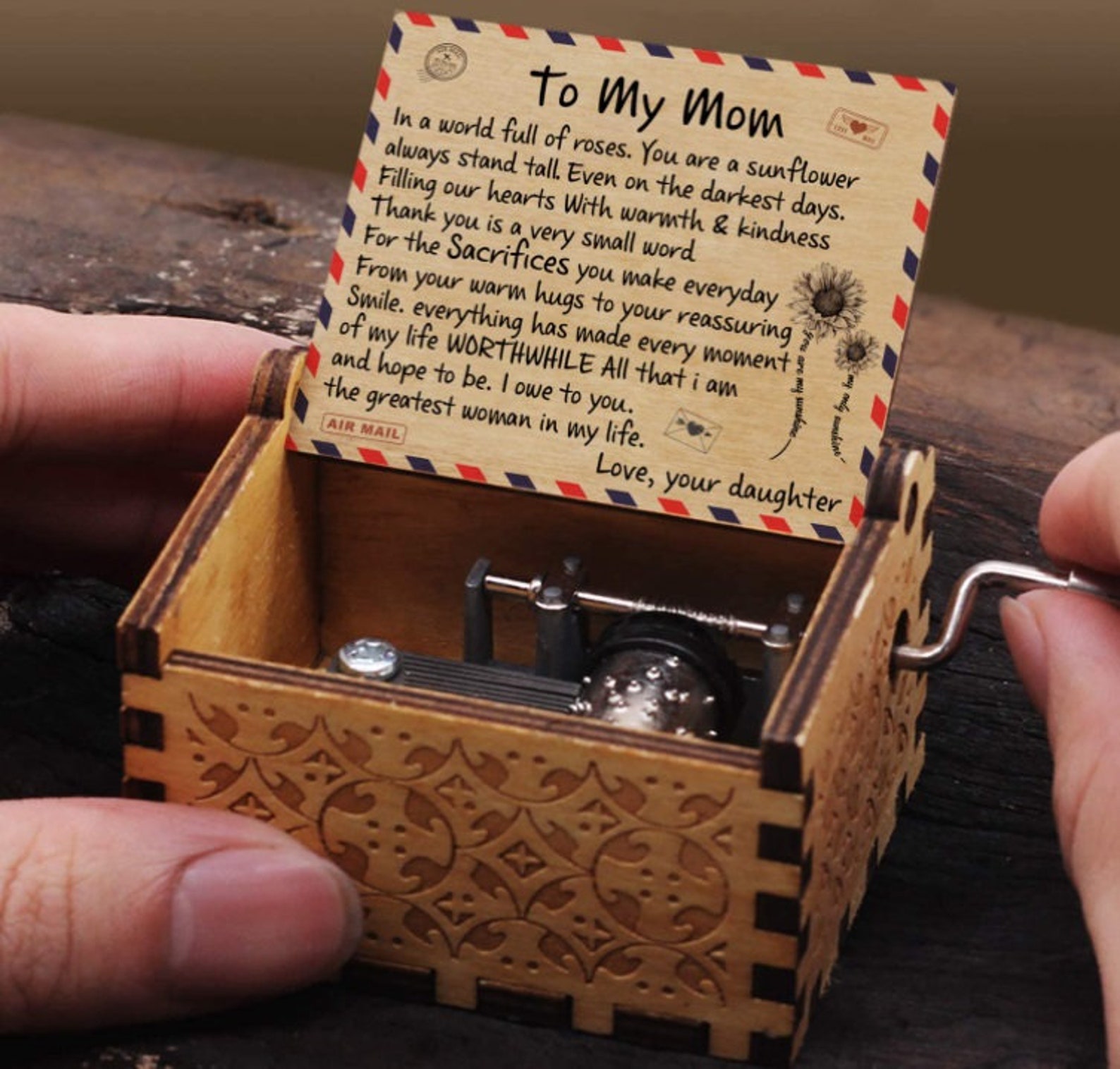 Music Box For Mom Vintage Music Box Wind Up Music Box Etsy