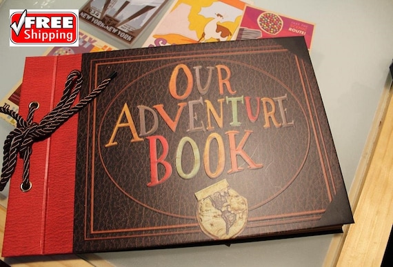 Our Adventure Book, Up Scrapbook with Movie Postcards, Wedding and Ann