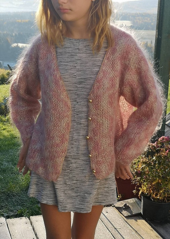 Pinky Fluffy Mohair Cardigan