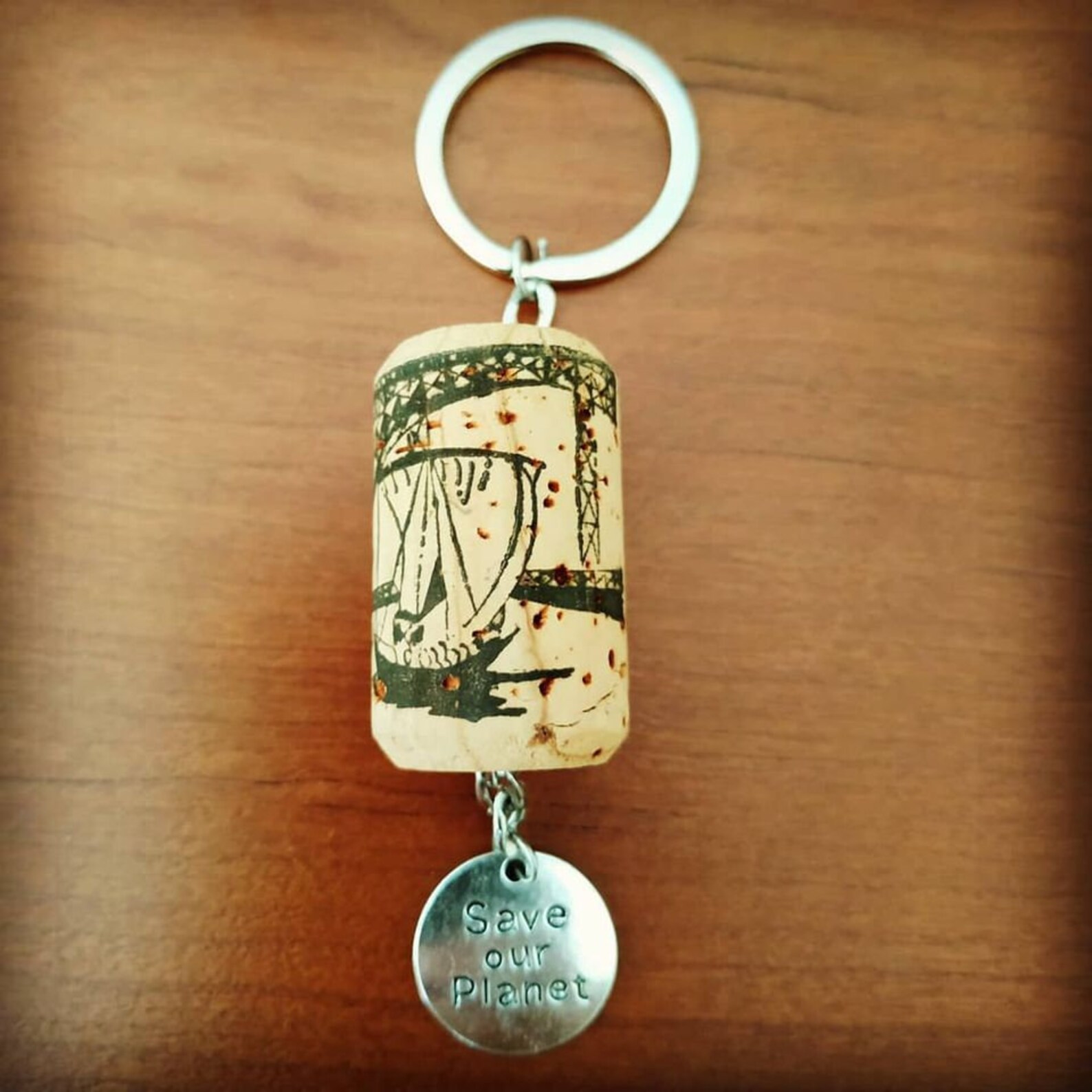 Cork Keychain Etsy