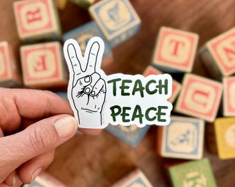 Teach Peace - Vinyl Bumper Water Bottle Sticker