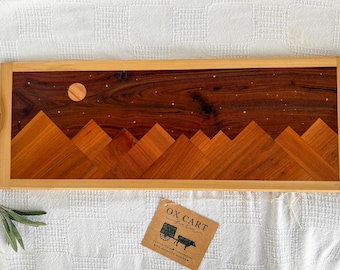 Handcrafted Unique Mountain Cutting Board - 24" x 9" - with the Big Dipper!