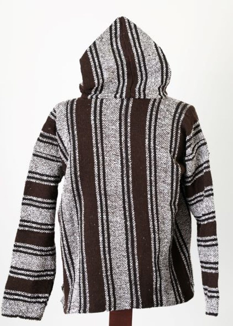 Brown Baja Hoodie Baja Pullover Mexican Throw Blanket Baja Etsy