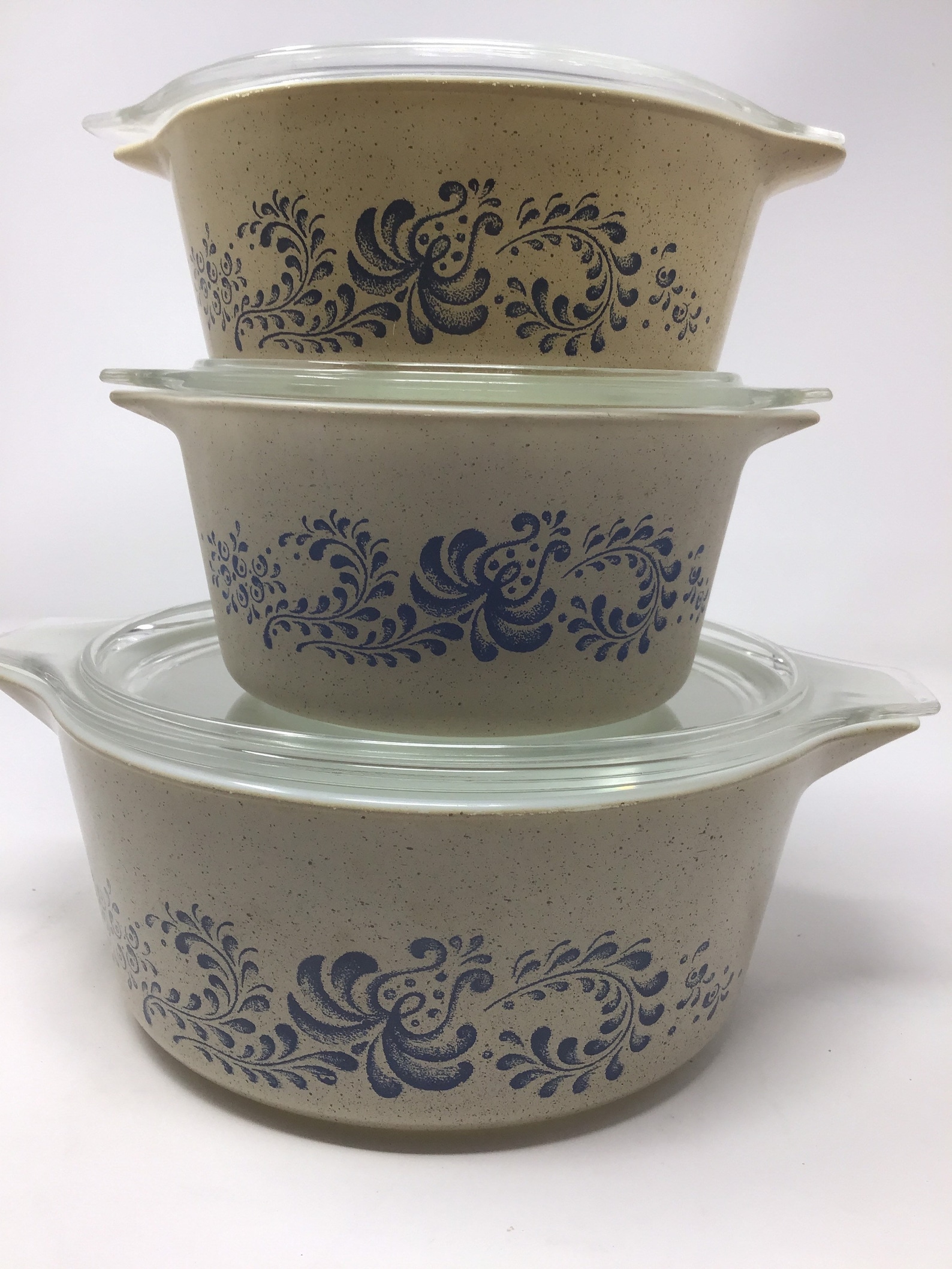 Vintage 1970s Pyrex Homestead Blue Pattern Casserole Baking Etsy