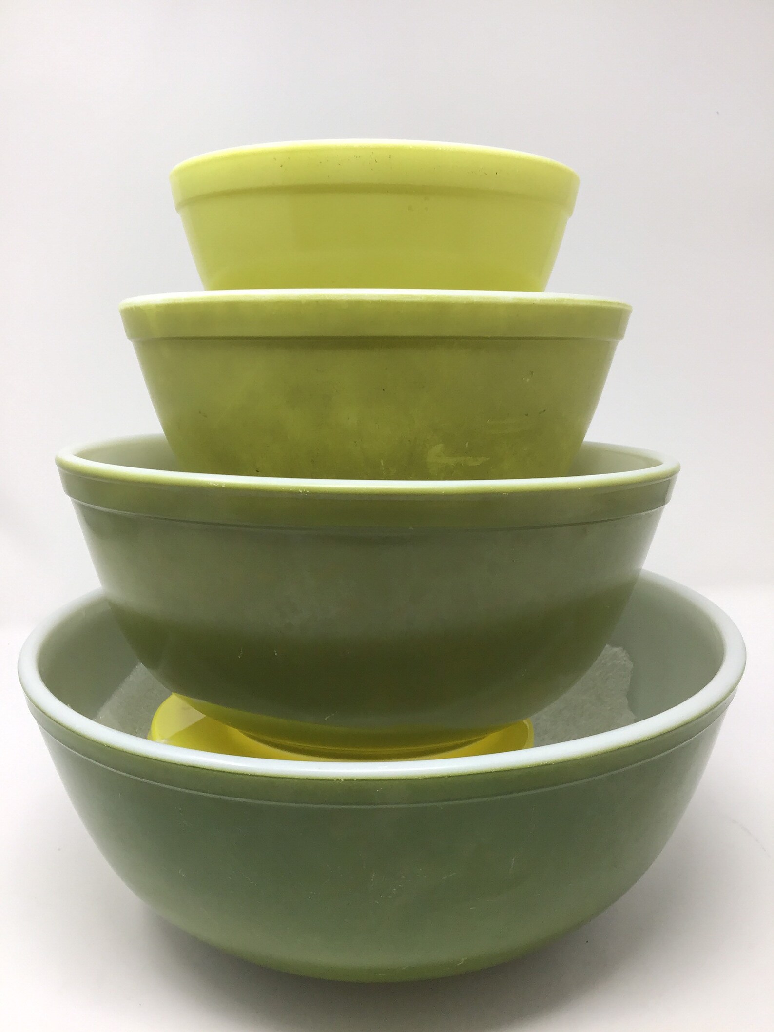Vintage 1960s Verde Green Pattern Nesting Bowls Set of Four Etsy