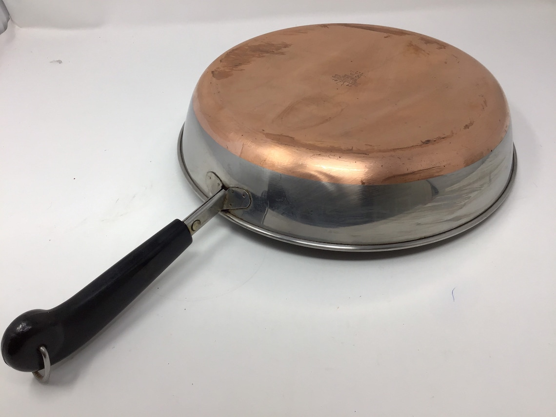 Vintage Copper Bottom Revere Ware 12 inch Frying Pan No Etsy