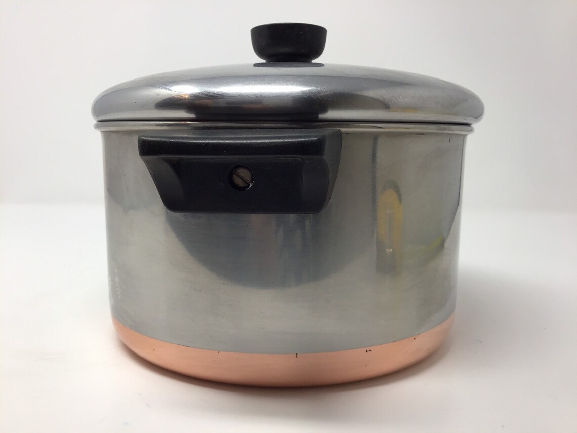 Vintage Revere Ware Copper Bottom 6 Quart Stock Pot with Lid Etsy