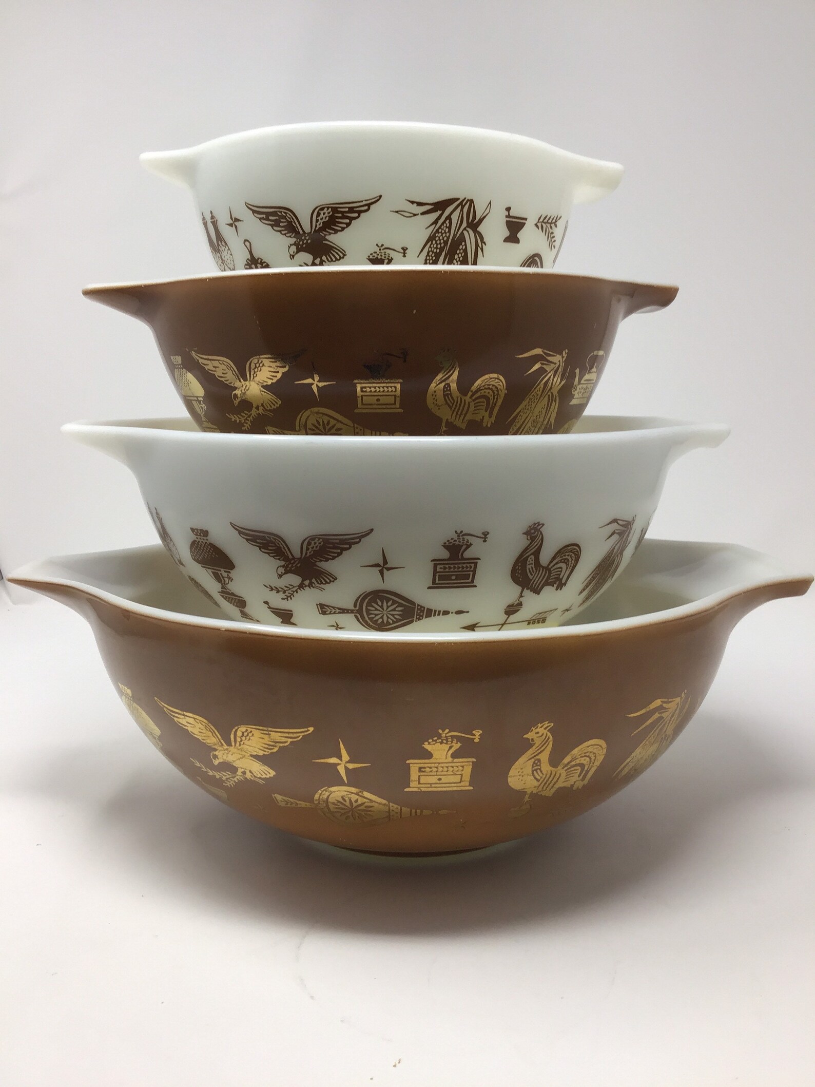 Vintage 1962 Pyrex Early American Pattern Set de quatre bols Etsy France