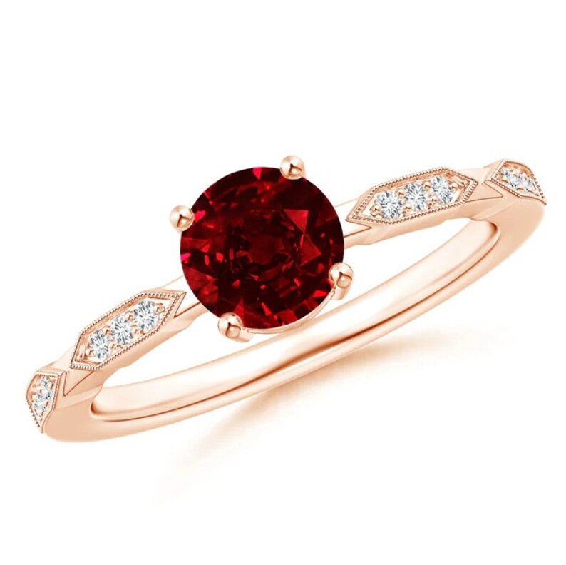 Engagement rings natural garnet rings January birthstone | Etsy