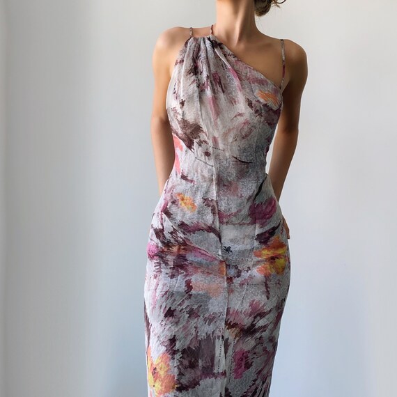 Gorgeous Floral Silk Gown | Etsy
