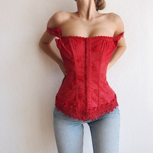 Vintage Ruby Red Fredricks of Hollywood Corset