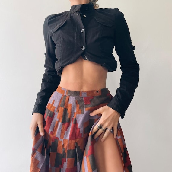 1970's Yves Saint Laurent Textile Skirt