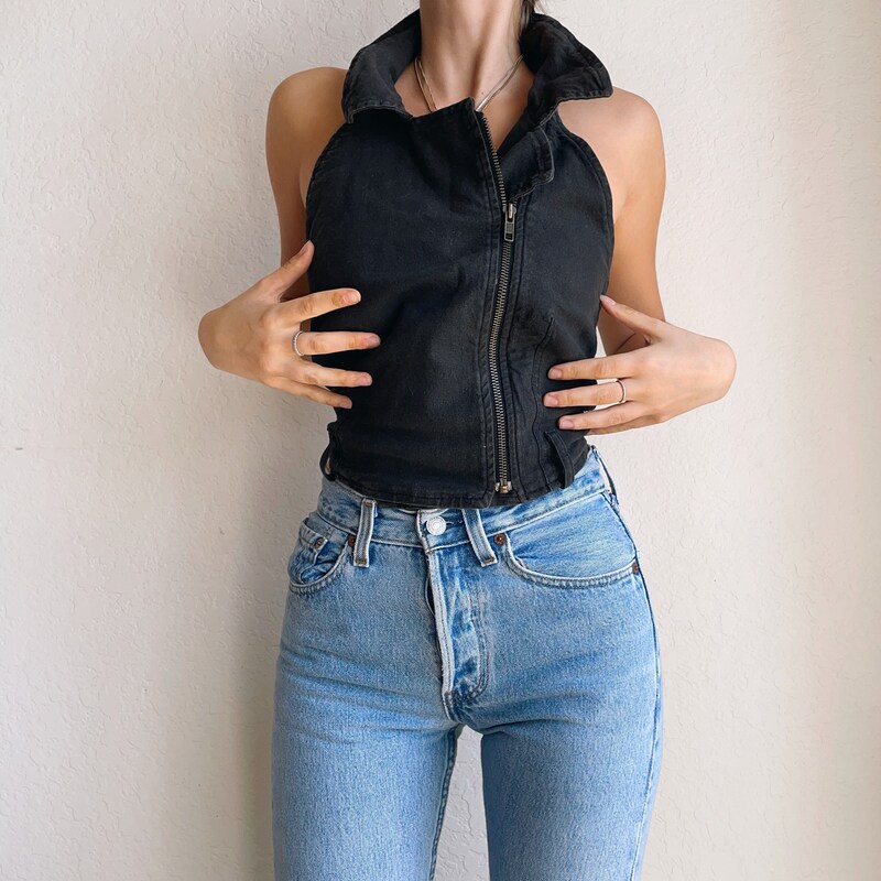 Grey Halter Neck Top
