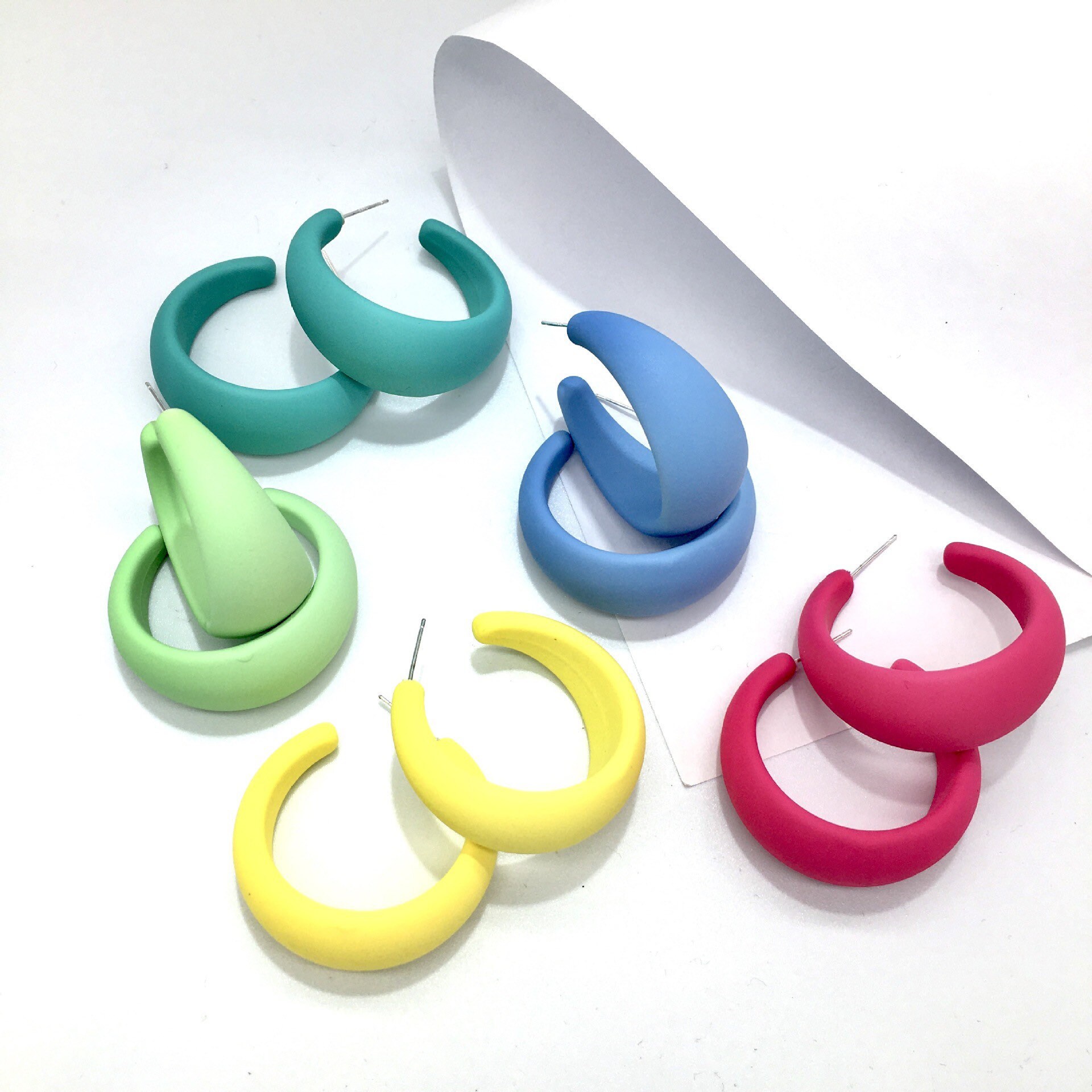 Acrylic Hoop Earrings Colorful Hoop Studs gifts for her Etsy