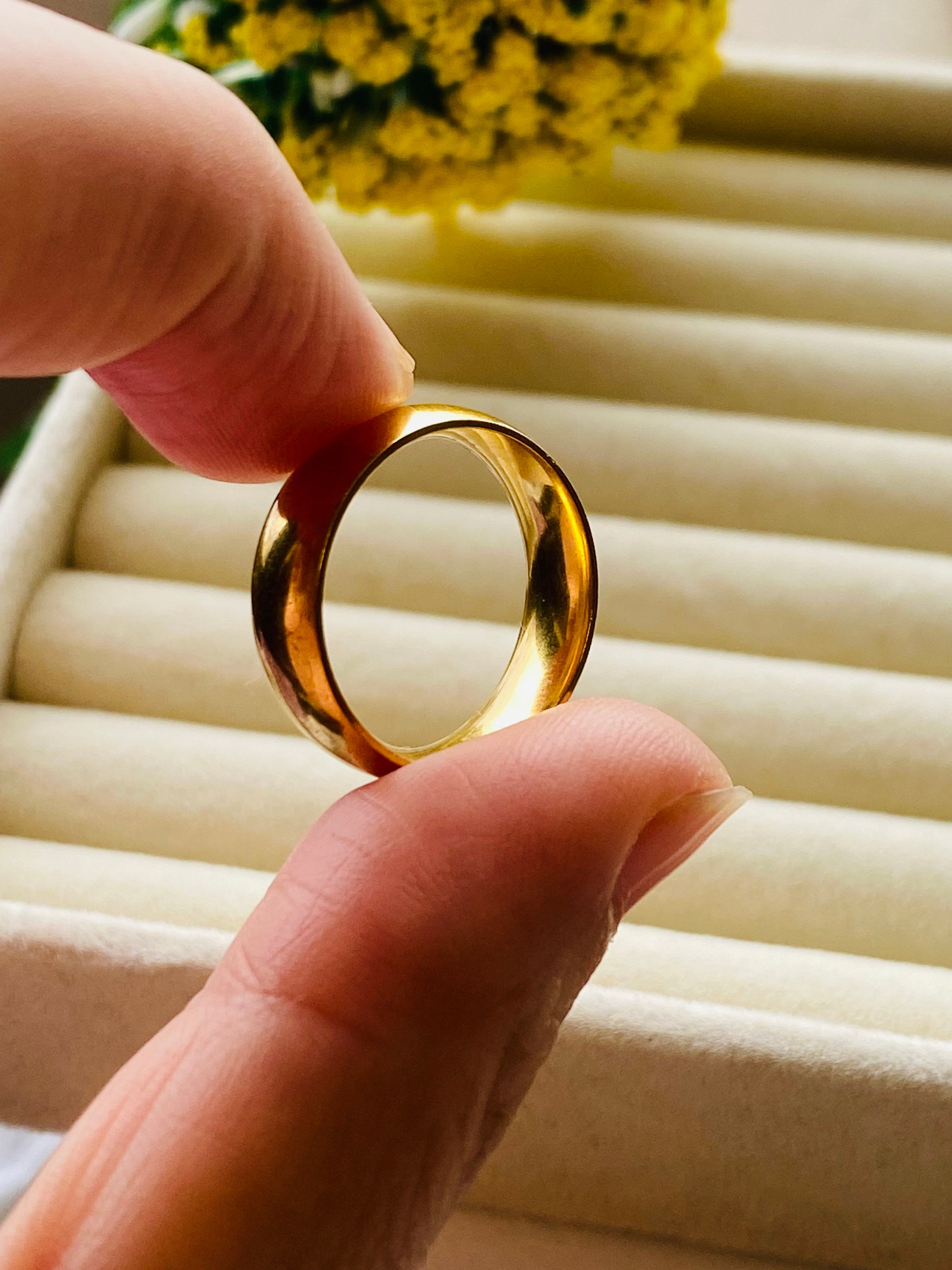 18K Gold Band Ringsplain Band Rings delicate Simple Ring 