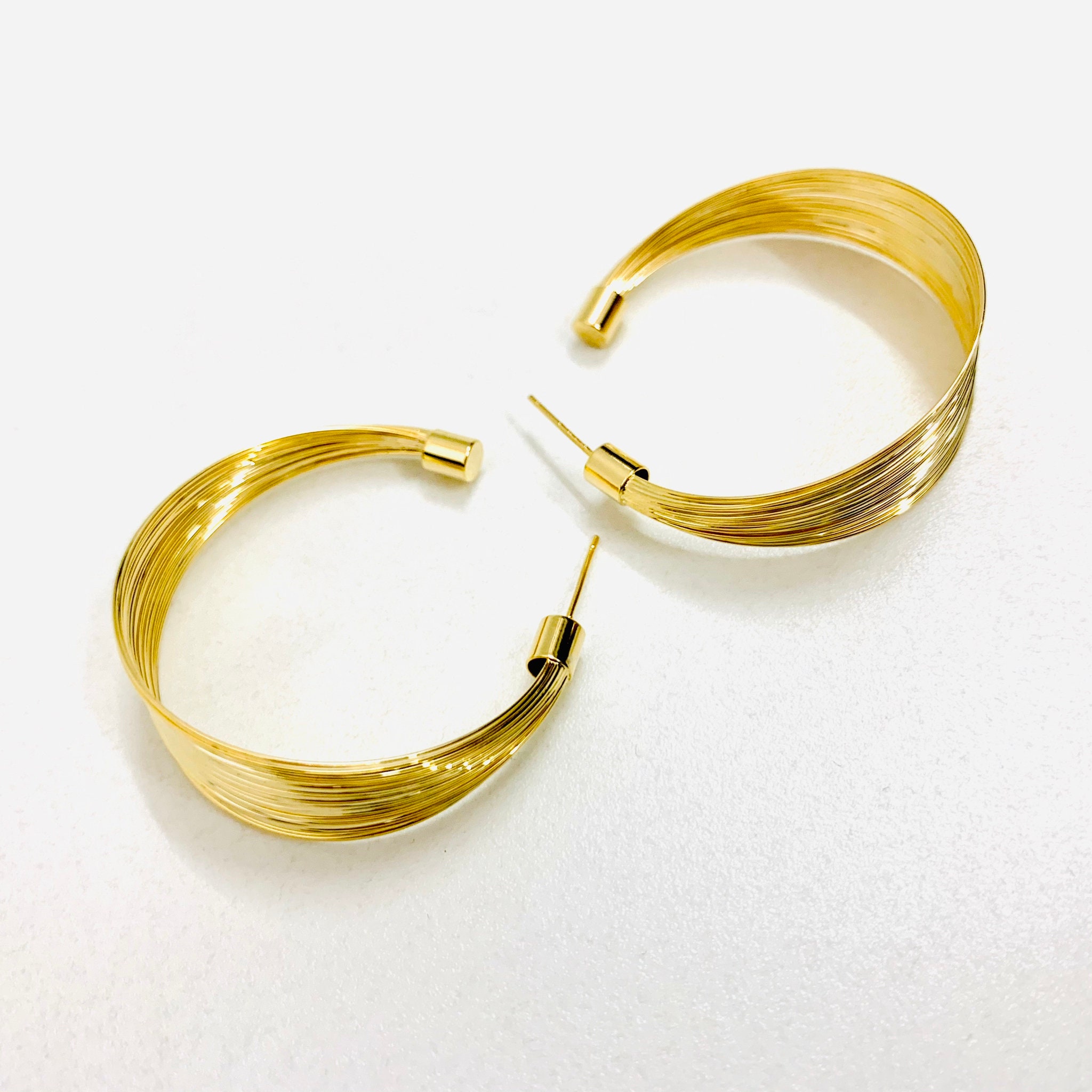 Gold Multi Hoop Earrings Big Gold Statement Hoops Large Hoop Etsy