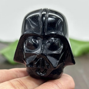 2&quot; Natural Obsidain Carved Darth Vader,Crystal Carving,Obsidian Vader,Reiki Healing，Home Decoration,Crystal Collect,Christmas Gifts 1PC
