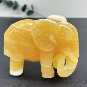 3.8&quot; Natural Geode Stone Carved Elephant，Rose Quartz Elephant，Elephant Statue，Geode Stone Elephant Figurine，Home Decor，Crystal gifts 1PC