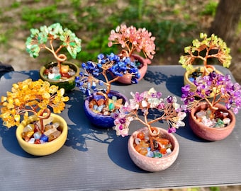 Natürliche Kristall Glücksbaum, Baum des Lebens, Schreibtisch Dekor, Auto Ornament, Housewarming Geschenk, Reichtum positive Energie Kristall, Kristall Geschenk.