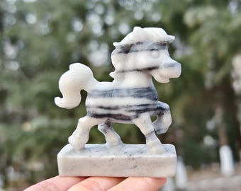 Natural Crystal Carved Horse Figurine, Hand Carved Crystal Horse Statue, Healing Crystal Animal, Home Decor, Office Decor, Spirit Animal