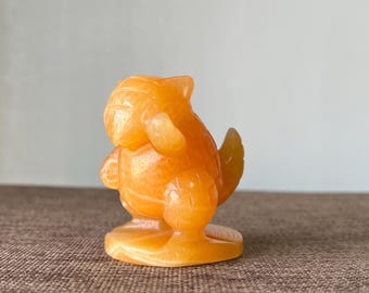 2.2“Natural Geode Stone carved Sandshrew, Crystal Pokémon Sandshrew Ornament, Geode Stone Sandshrew Statue，Crystal Pokémon，crystal gifts 1PC