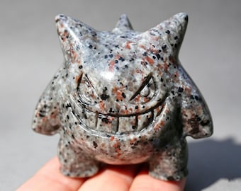 2" Natural Yooperlite Carved Gengar,Pokemon Figurine,  Yooperlite Gengar Statue,Crystal Ghost Statue, Healing Home Decor,Crystal Gift
