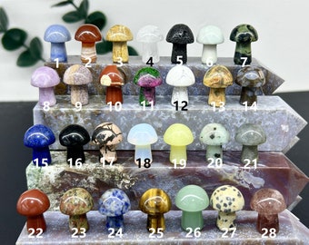 1&quot; Natural Quartz Crystal Mushroom，Crystal Mushroom，mini Mushroom Carving,Crystal Mushroom Pendant，Home Decorn,Crystal Healing,Crystal Gifts
