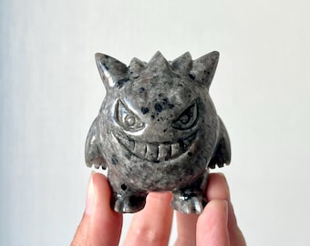 2" Natural Yooperlite Carved Gengar,Pokemon Figurine,  Yooperlite Gengar Statue,Crystal Ghost Statue, Healing Home Decor,Crystal Gift