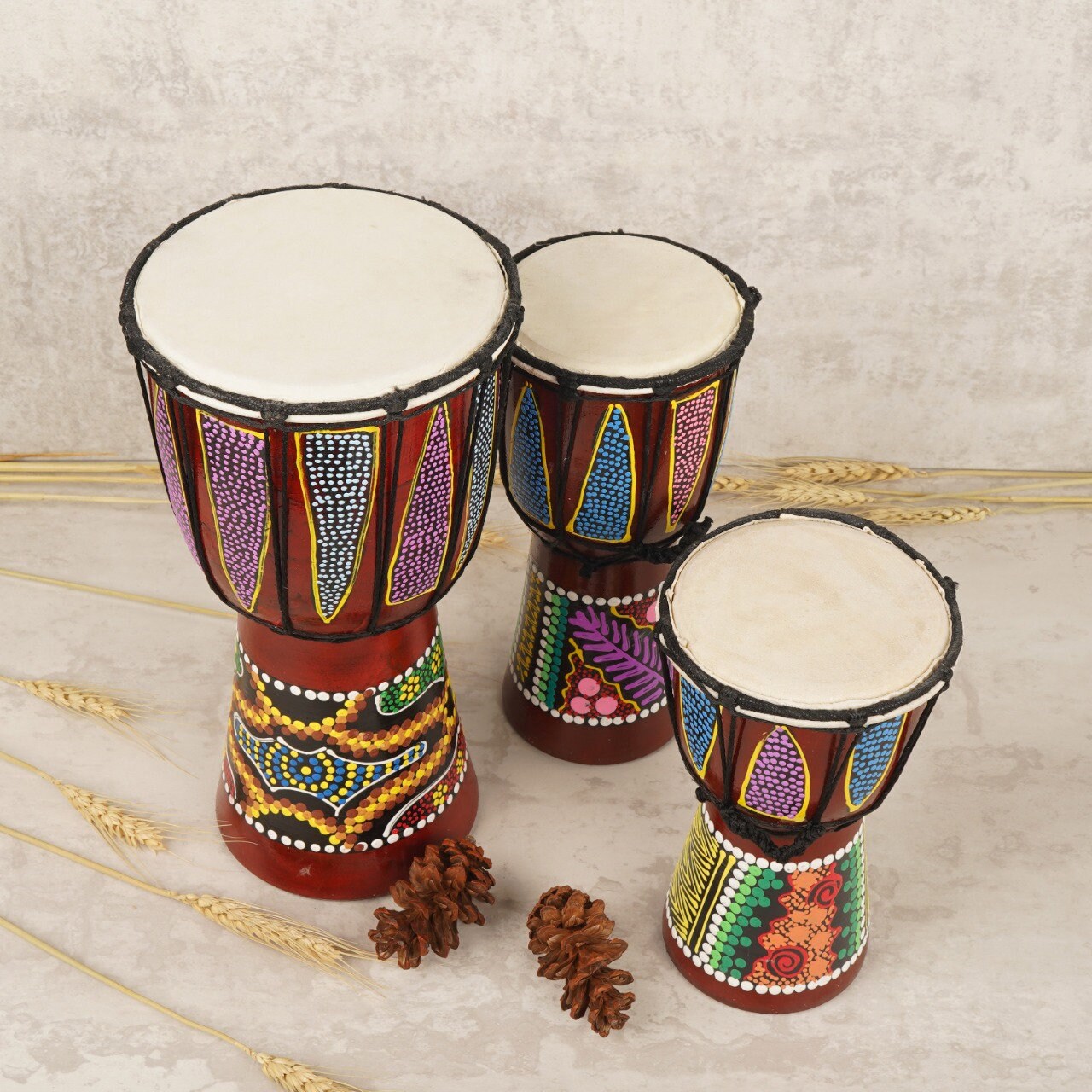 Djembe Drum/ Set of 3 Pieces/African Drums/Percussions Etsy