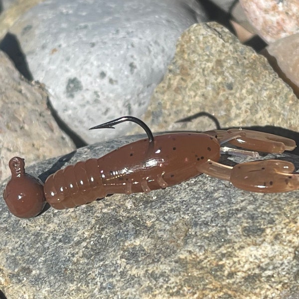 1.5" Crawdad in Brown Craw (5 crawdads & 3 color matched jig heads in 1/16oz)