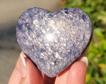 Crystals Iolite Sunstone Heart Crystal Kristalle Gift for Her