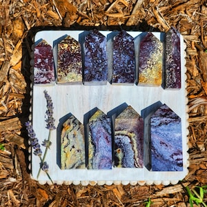 Ocean Jasper Crystal Tower for Home Office Decor