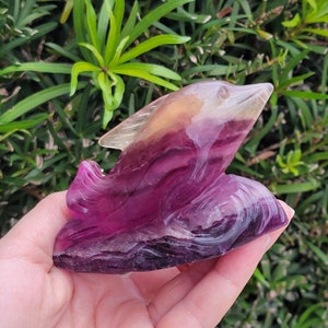 Decor Crystals Fluorite Dolphin Purple Kristalle Dorm