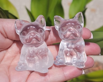 Crystals Dog Clear Quartz French Bulldog Crystal Kristalle Gift for Her