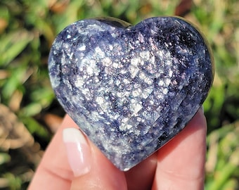 Crystals Iolite Sunstone Heart Gift for Her