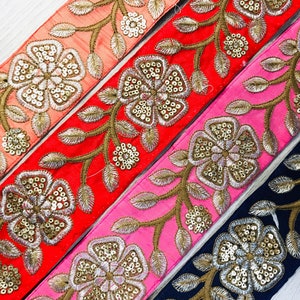 Beautiful Floral Paisley Indian Embroidered Border Crafting - Etsy