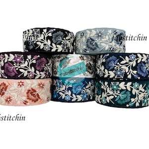 Multi Color Indian Embroidered Fabric Trim By Yard Embellishment Saree Ribbon Sewing Crafting Embroidery Border Wedding Dress Cushion Covers