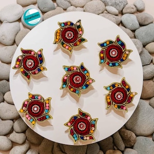 Flower Beaded Patch Hand Embroidered Beads Fabric Applique Sew-on Beaded Sequins Applique DIY Craft