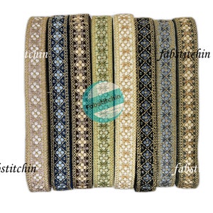 9 Yards Indian embroidered Ribbon Sari Fabric Lace Trim, Table Runner-Art Quilt fabric trim-Silk Sari Border Trim-Silk Fabric Trim